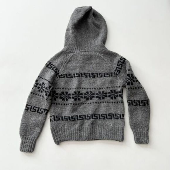 Vintage GAP Hand Knit Cowichan Full Zip Cardigan Sweater Size Medium 90s - Picture 9 of 10